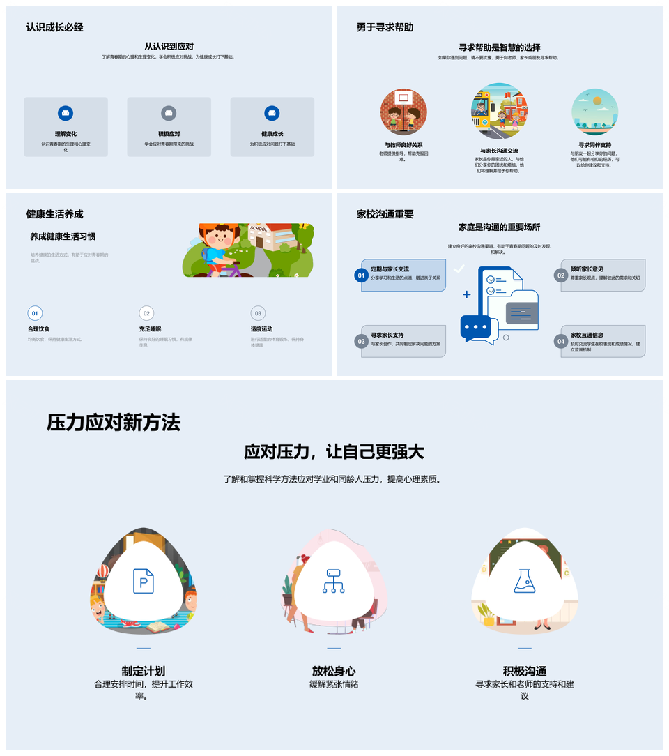 青春期身心压力调节与健康管理指南PPT模板