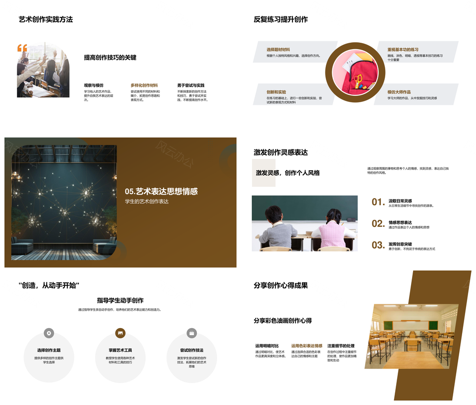 初中艺术教师创意教学创作技巧PPT模板
