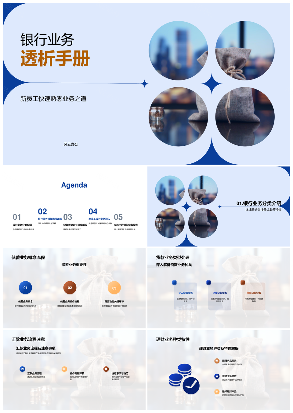 银行新员工储蓄贷款汇款理财业务操作培训PPT模板