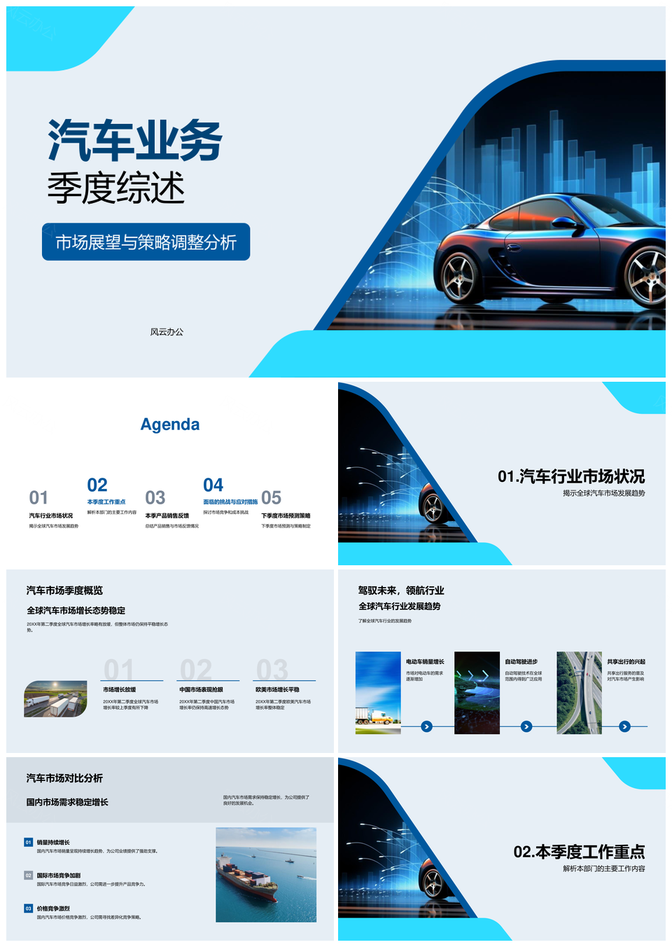 汽车业务季度市场展望与策略调整PPT模板