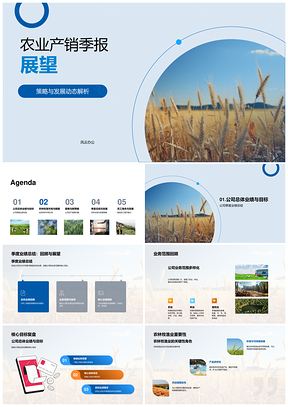 农林牧渔季报全球产销新策略展望PPT模板