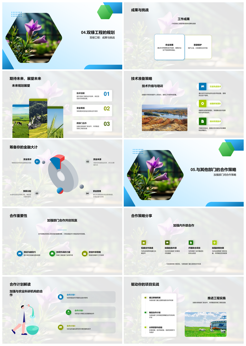 双绿工程农业跨部门协作技术实施规划PPT模板