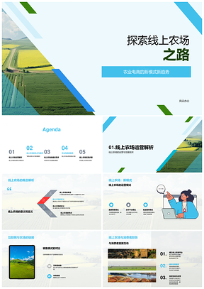 2025线上农场农业电商互联网技术连客降本提鲜绿耕20XXPPT模板