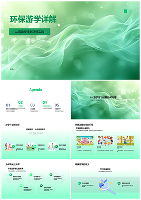环保游学计划行程物品及实践责任解析PPT模板
