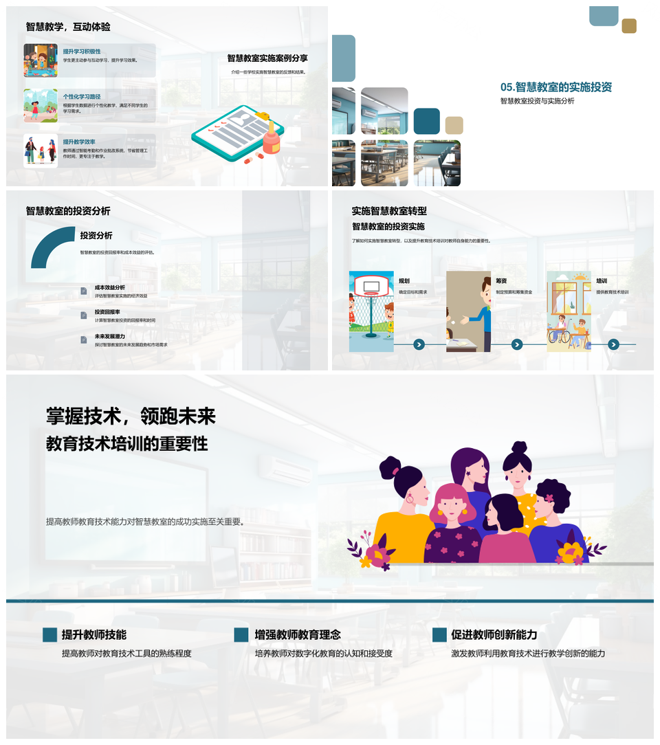 智慧教室技术赋能教育效率与参与度PPT模板