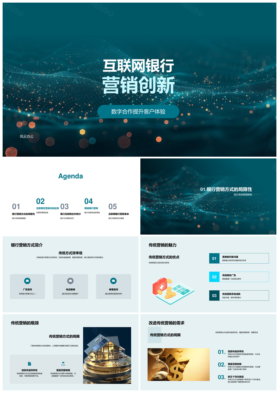 互联网银行数字合作用户画像精准营销客户体验PPT模板