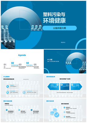 塑料污染环境健康与海洋生态公益讲座演讲者PPT模板