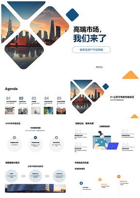 2025服务型房产高端市场策略优劣势摩天大楼销售增长PPT模板