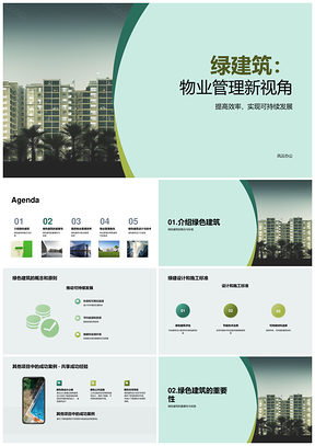 绿色建筑物业管理可持续发展效率提升案例PPT模板