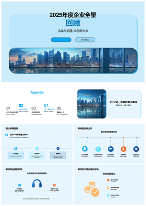202520XX企业全景回顾重大事件应变新域开拓成就擎天PPT模板