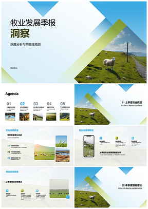 牧业季报深度分析前瞻预测饲养销售投资PPT模板