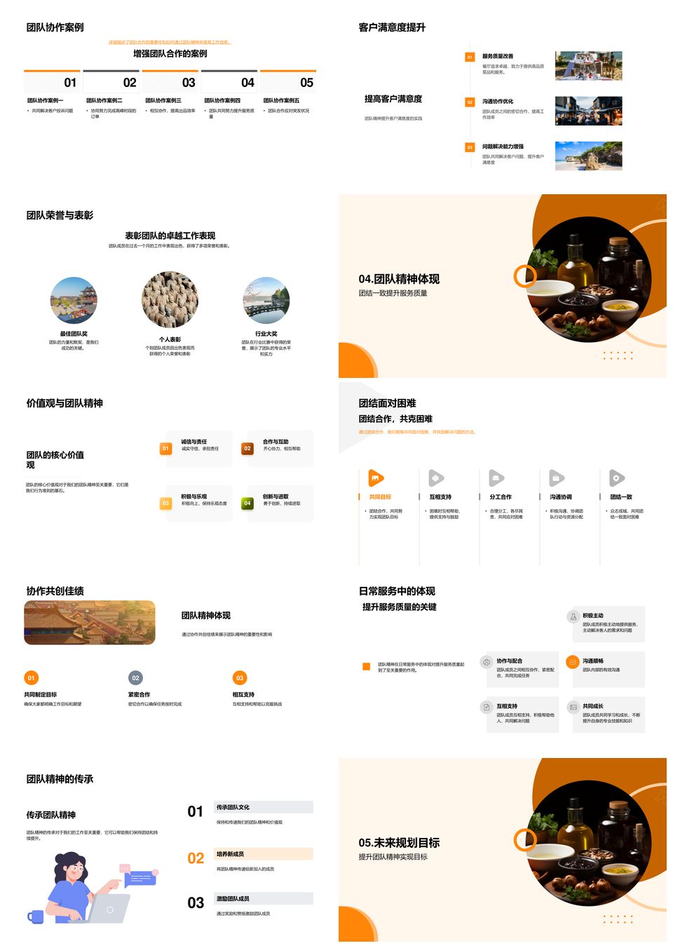 团结升华厨艺月结服务提效分析PPT模板