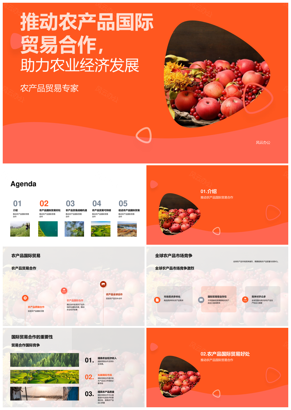 农产品国际贸易合作与农业经济增收策略PPT模板