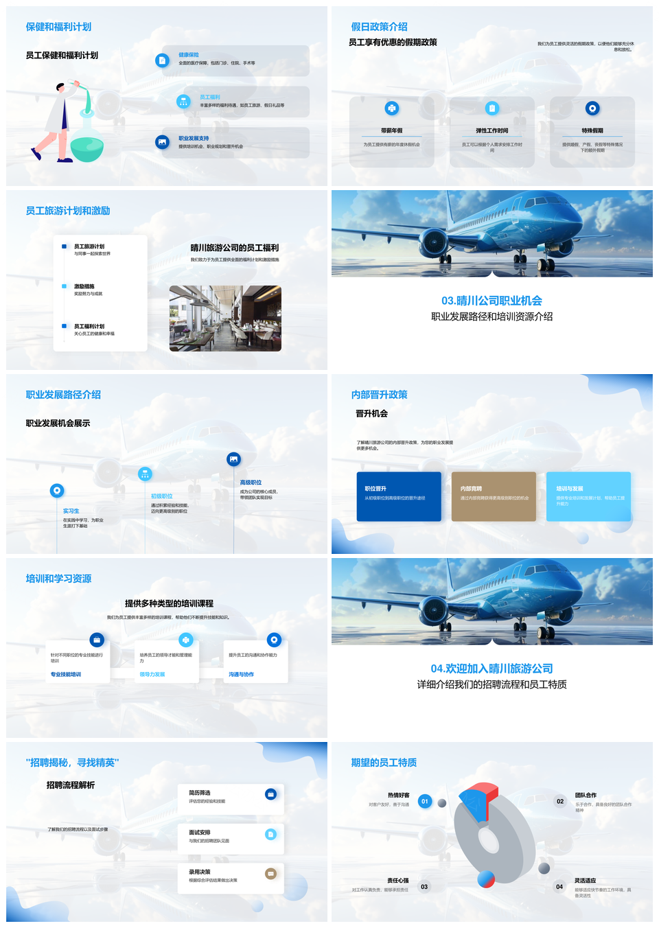 旅游公司招聘职业发展福利文化创新学习PPT模板