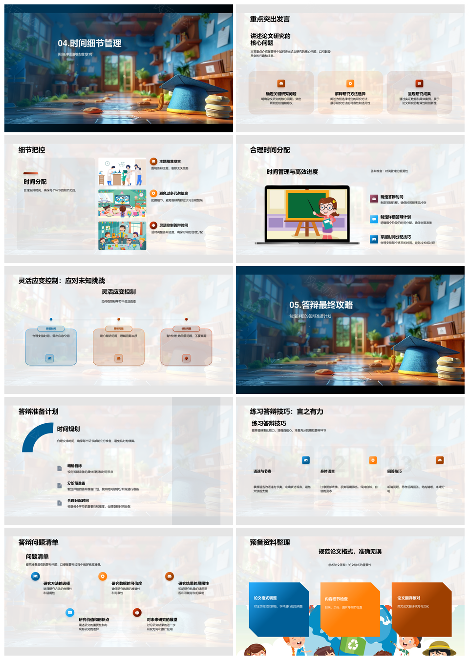 硕士答辩技巧流程时间管理模板