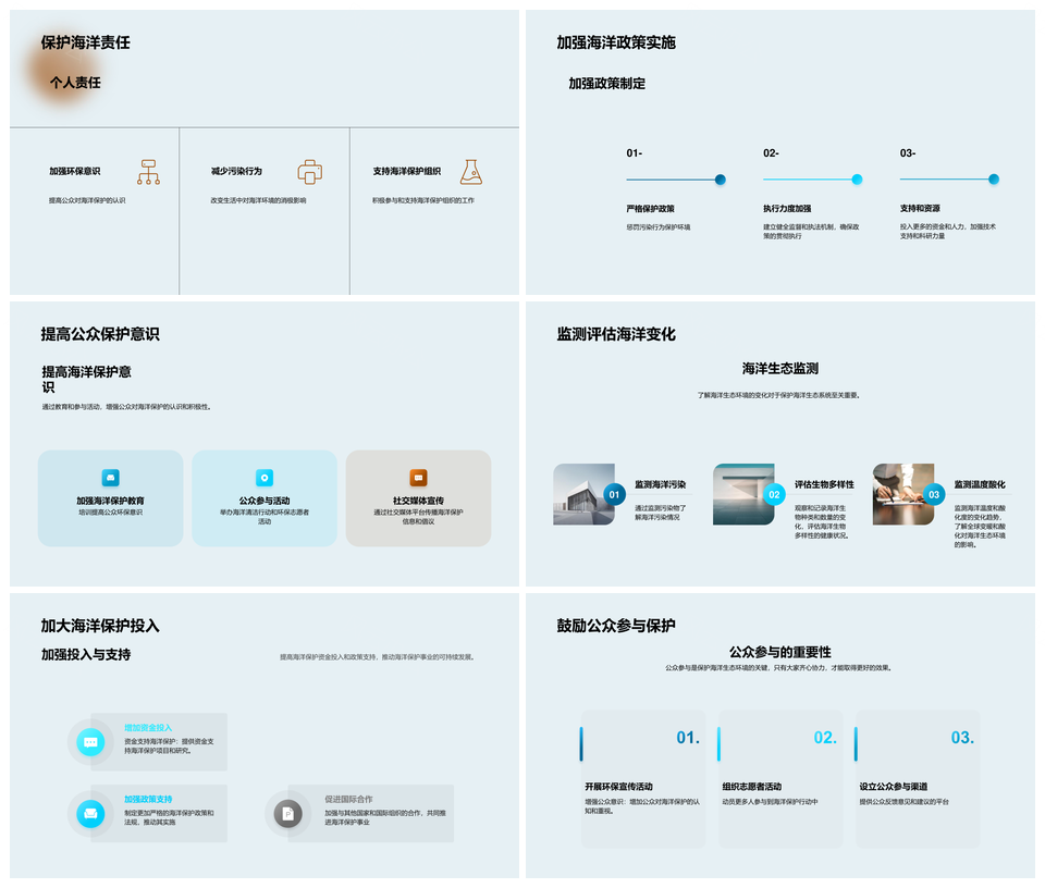 政府专家共护脆弱海洋生态政策PPT模板