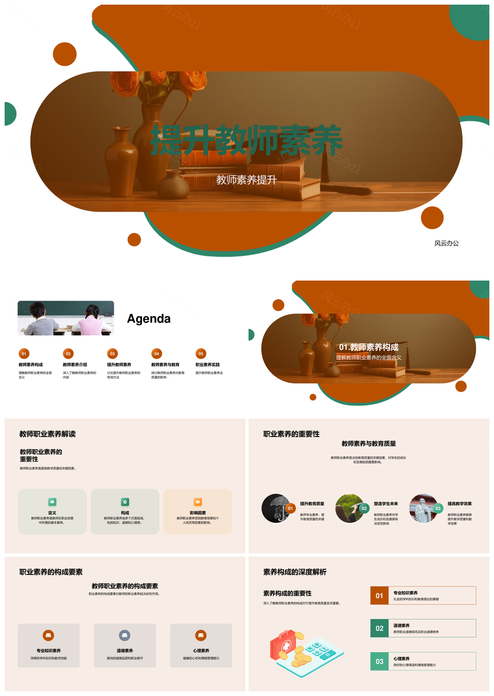 教师专业道德心理素养培训提升教育质量PPT模板