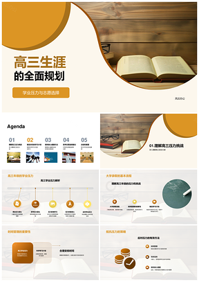 2025高三学业压力科学计划志愿时间管理精神状态PPT模板