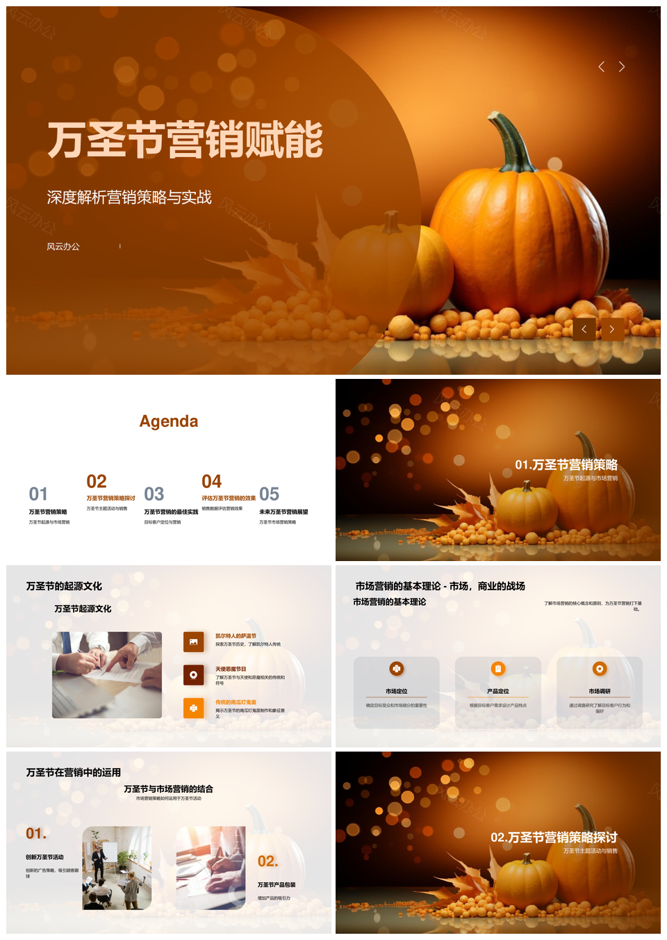 万圣节文化营销策略提升销售数据PPT模板