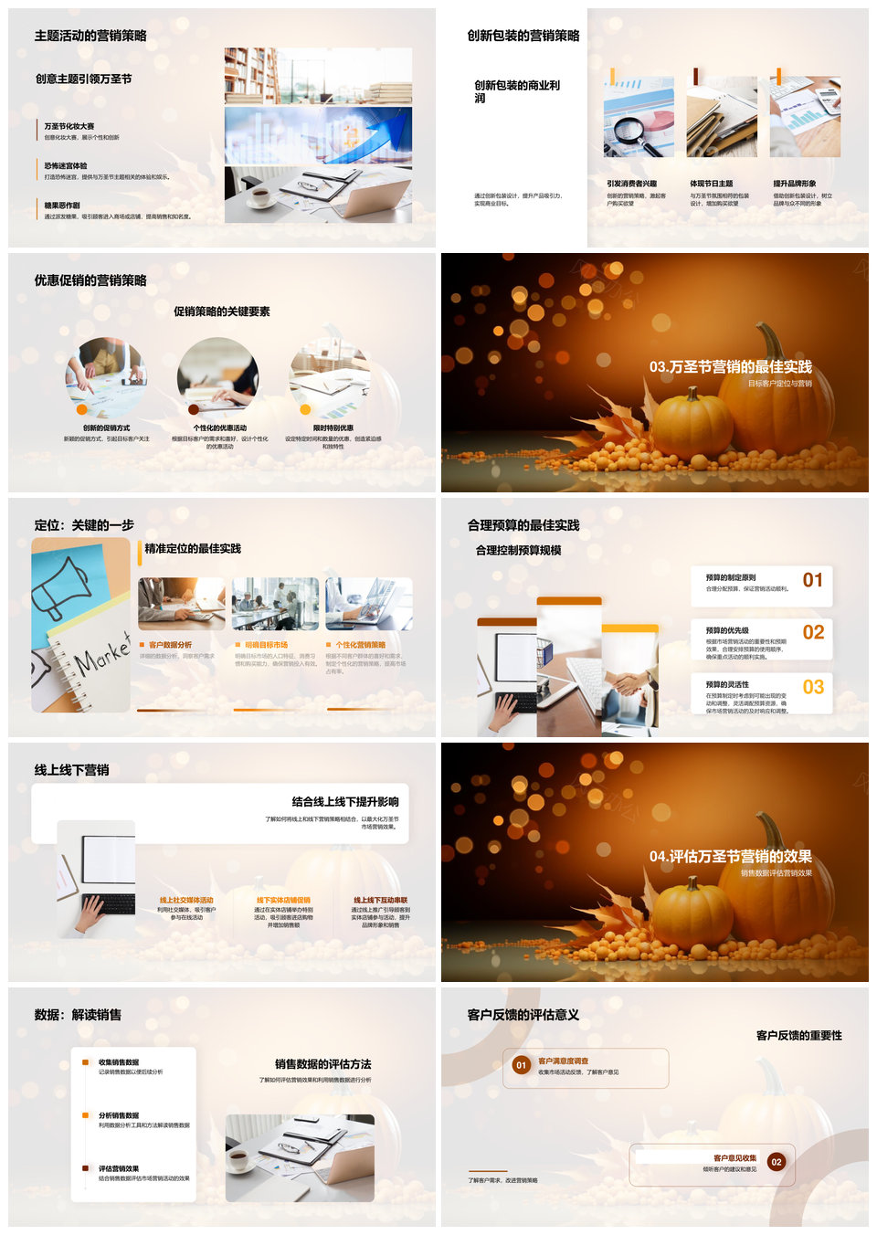 万圣节文化营销策略提升销售数据PPT模板