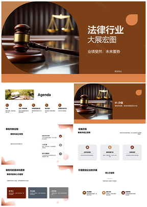 律师事务所合伙人年终总结业绩案件知产发展目标PPT模板