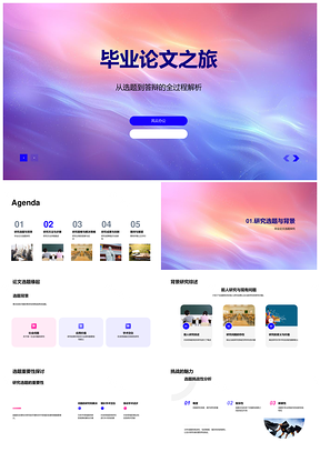毕业论文选题研究与答辩创新历程PPT模板