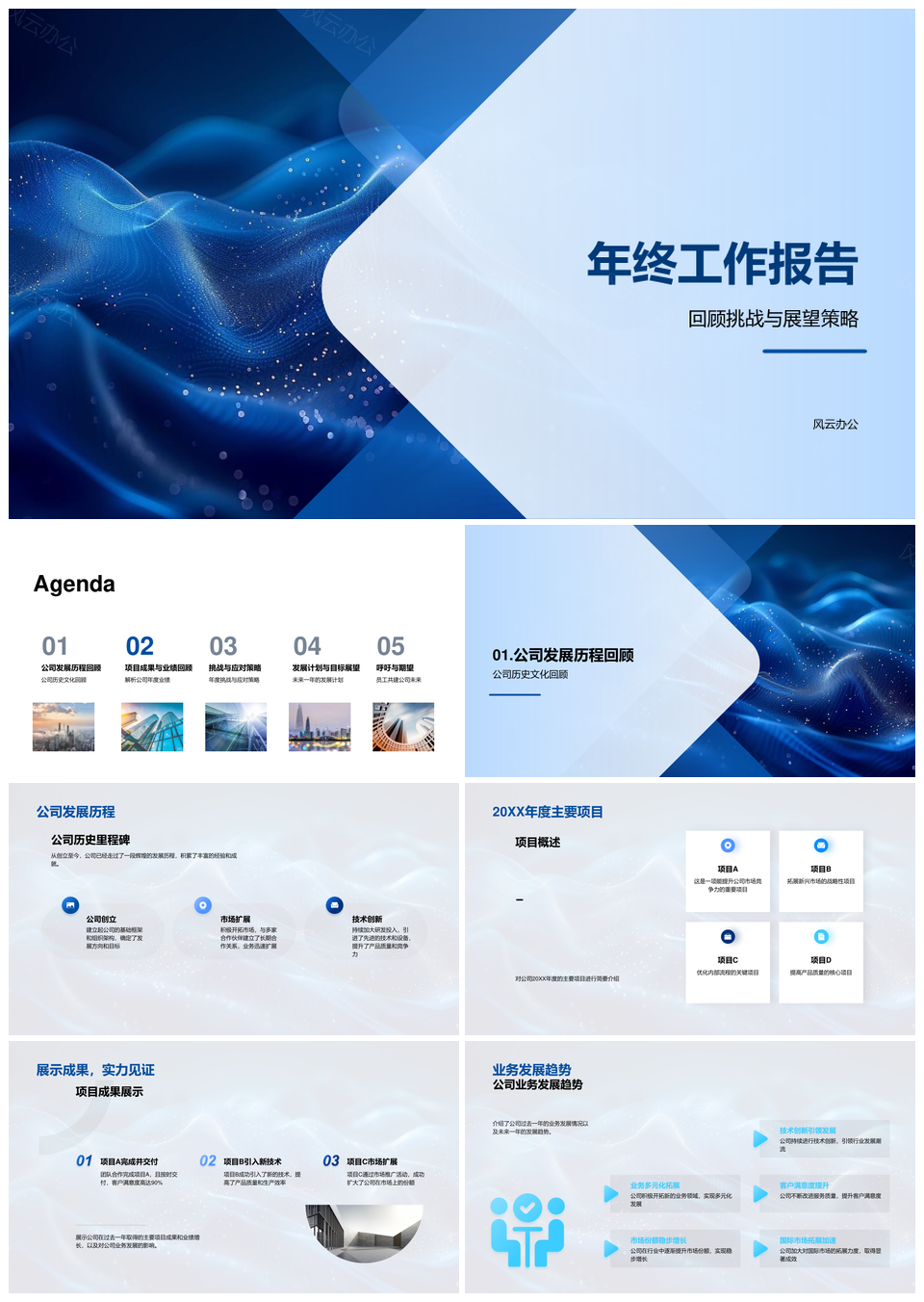 项目经理年终报告主要项目成果挑战策略展望PPT模板