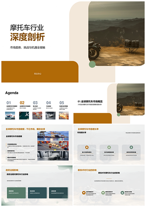 全球摩托车行业规模创新与可持续发展展望PPT模板