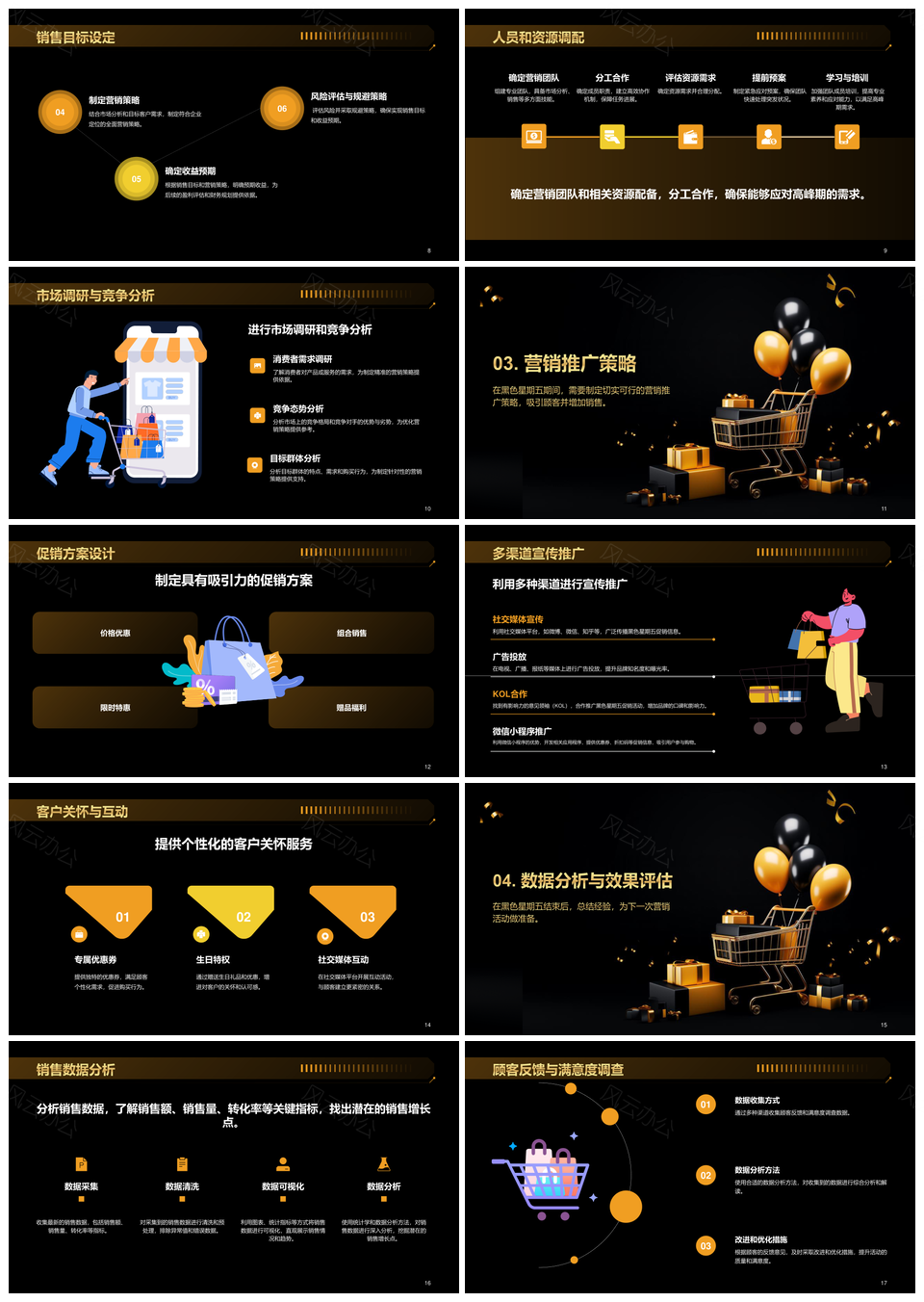 黑金创意黑色星期五购物节PPT模板