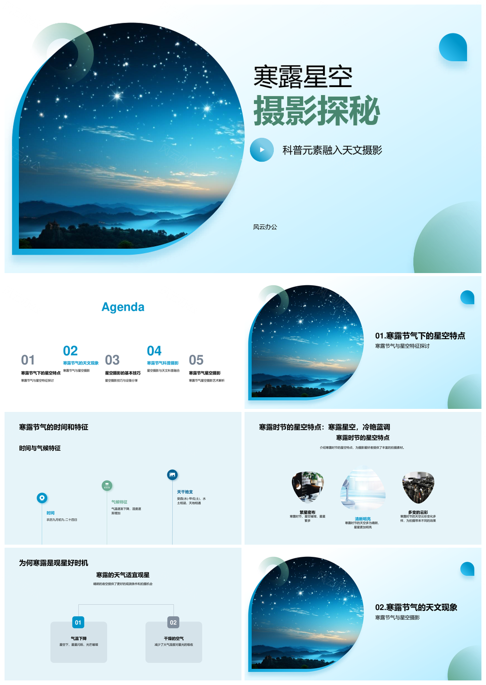 寒露星空摄影科普指南PPT模板