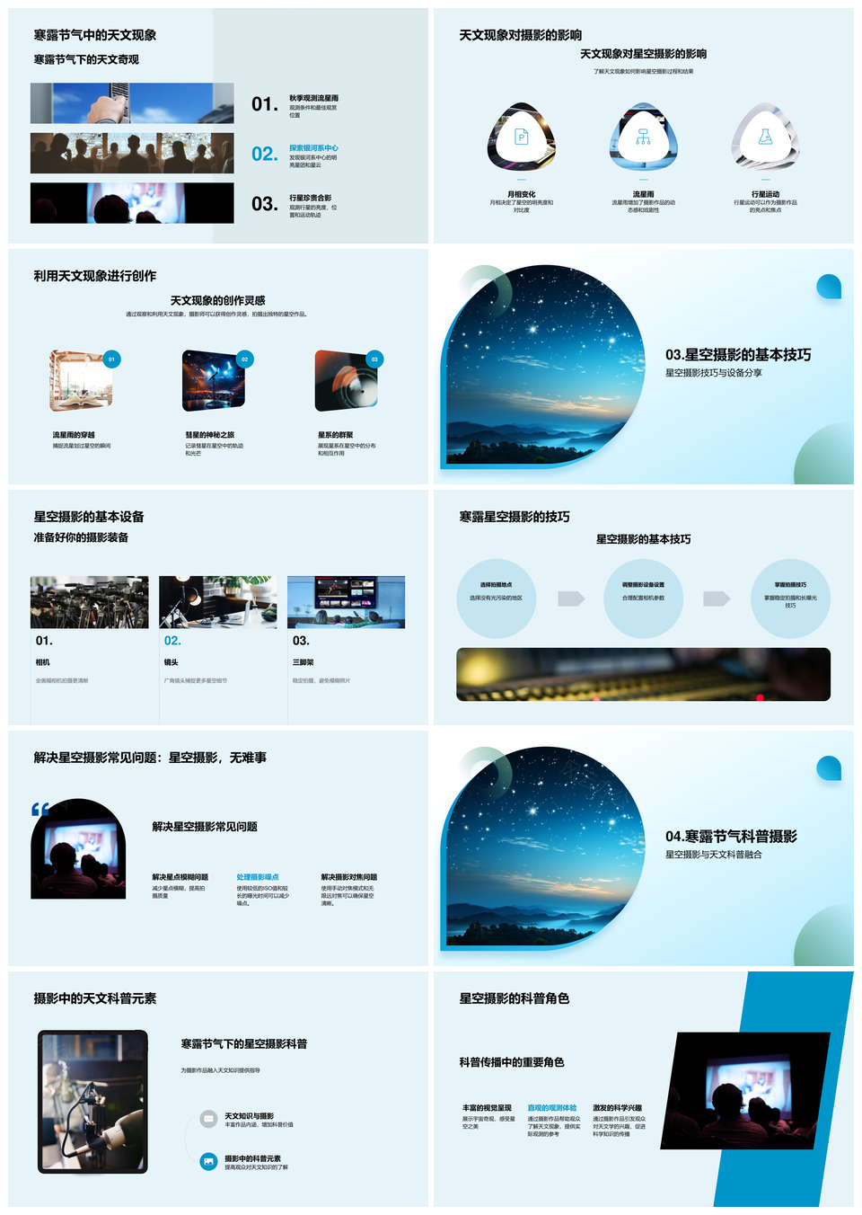 寒露星空摄影科普指南PPT模板
