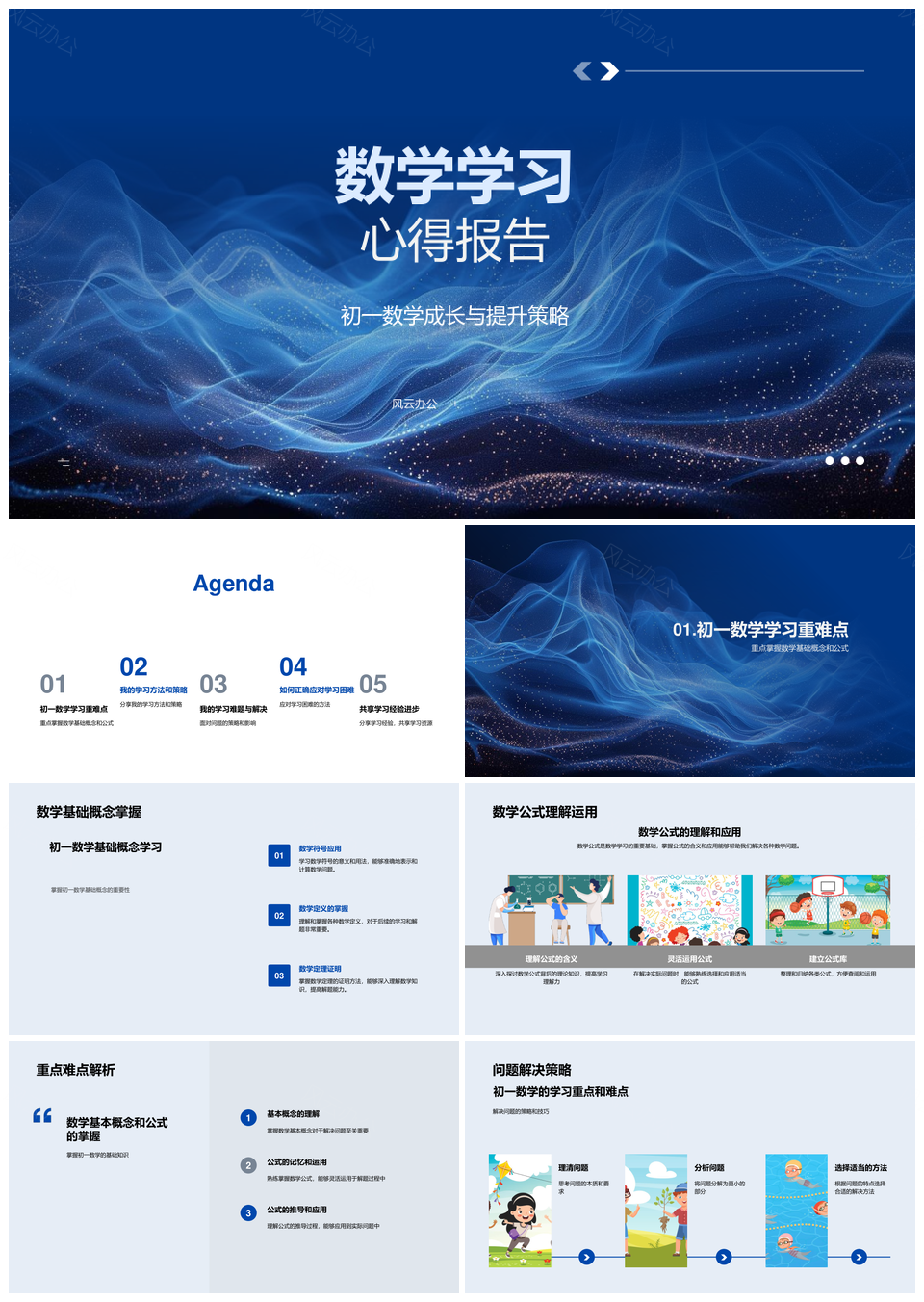 数学学习挑战中态度策略与问题解决能力提升心得PPT模板