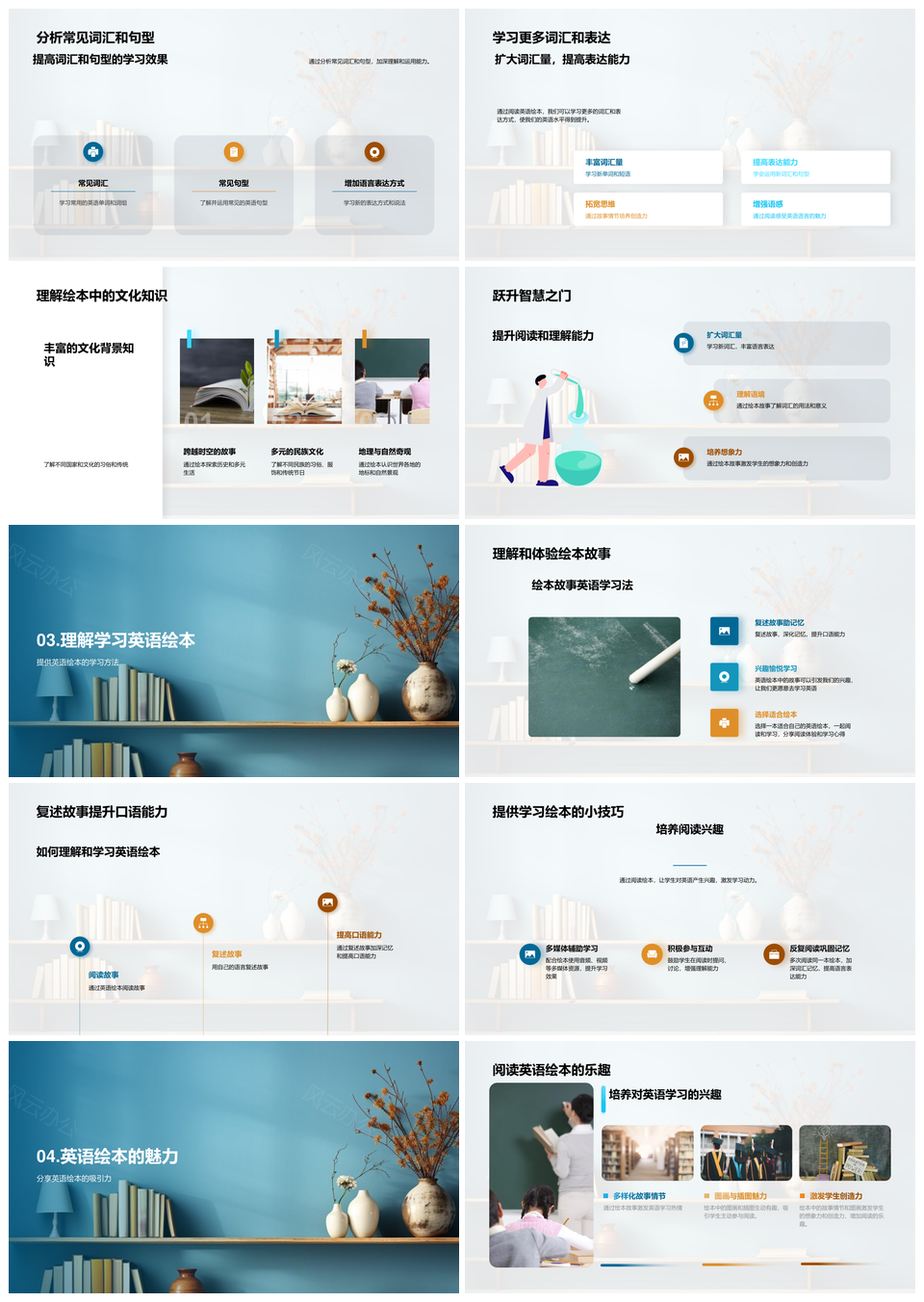 英语绘本阅读学习词汇表达提升口语能力PPT模板