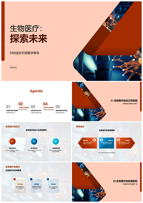 生物医疗趋势与基因细胞材料前沿PPT模板