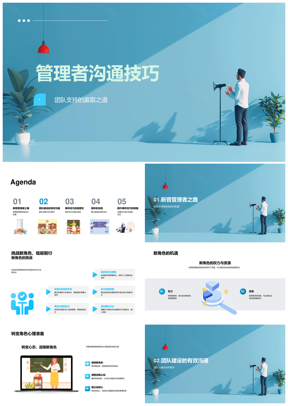 2025新晋管理者沟通技巧团队建设战略决策凝聚力PPT模板