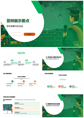 答辩学术成果核心课程知识点课题研究背景趋势PPT模板