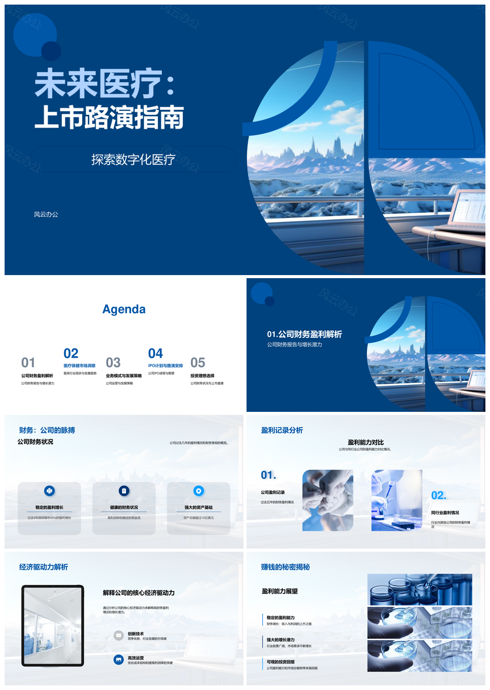 未来医疗数字化IPO上市路演指南PPT模板