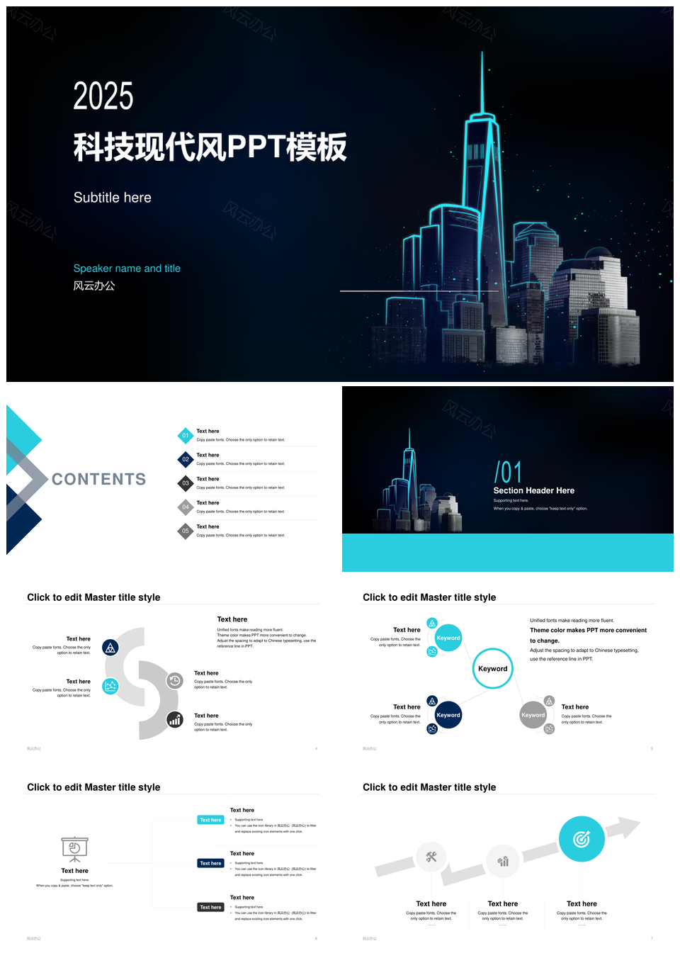 2025科技现代建筑炫酷商业策划方案PPT模板