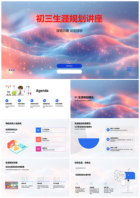 初三生涯规划职业领域兴趣分类讲座PPT模板