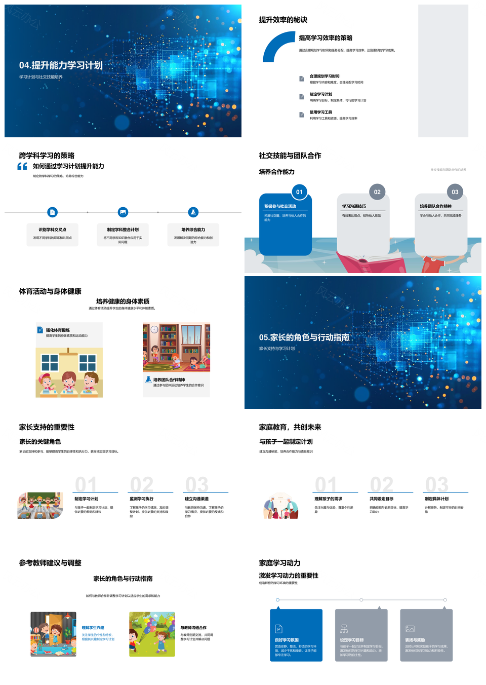 自律学习者全面发展学习计划时间管理目标PPT模板