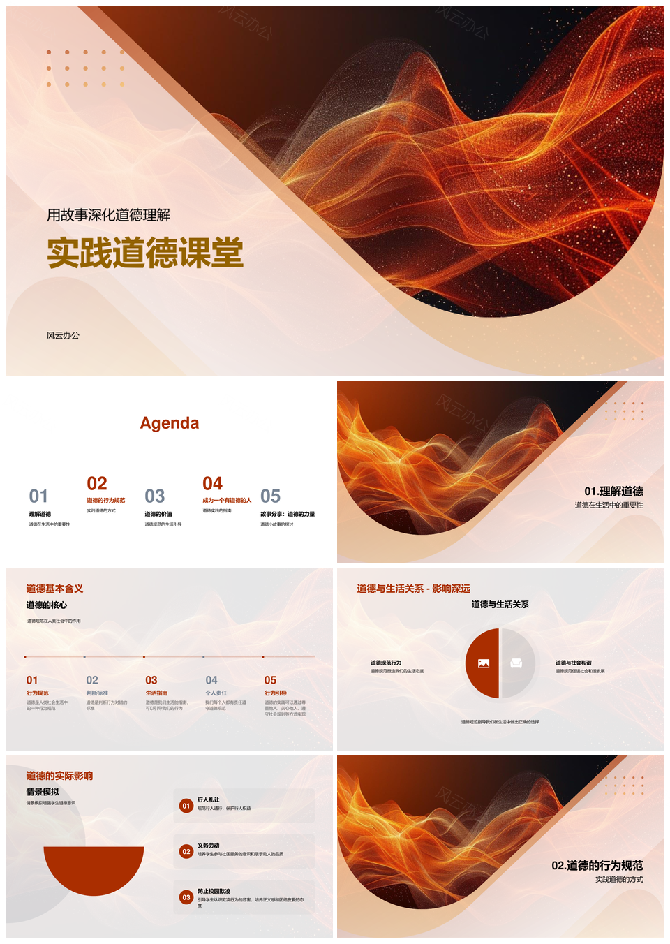 小学生道德实践教育行为规范PPT模板