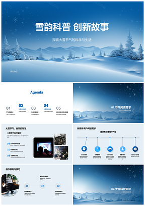 气象学家新媒体雪韵科普创新故事大雪PPT模板