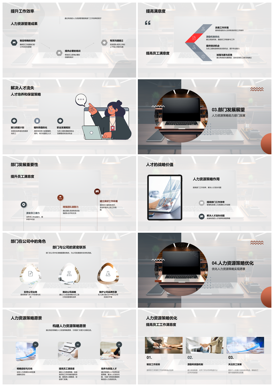 优化人力策略提效增满意防流失PPT模板