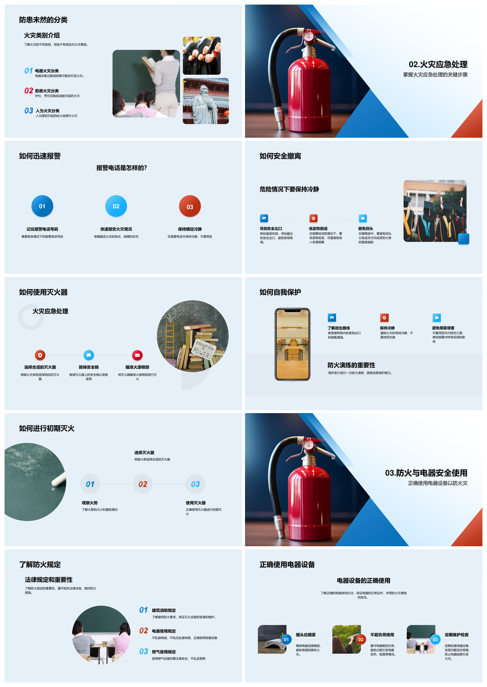 火灾防控应急处理正确使用灭火器电器PPT模板