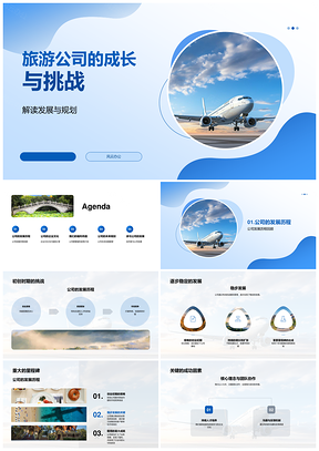 旅游公司成长挑战与发展文化技术人才市场策略PPT模板