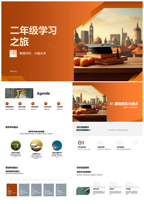 二年级学习规划家校策略学生会主席学科兴趣PPT模板