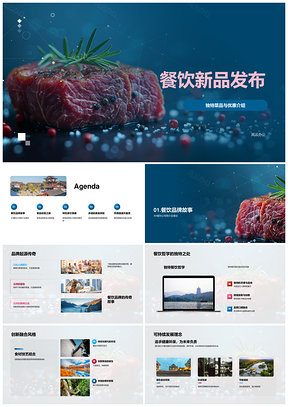 XX餐饮公司严选食材研发独特口味新品优惠PPT模板