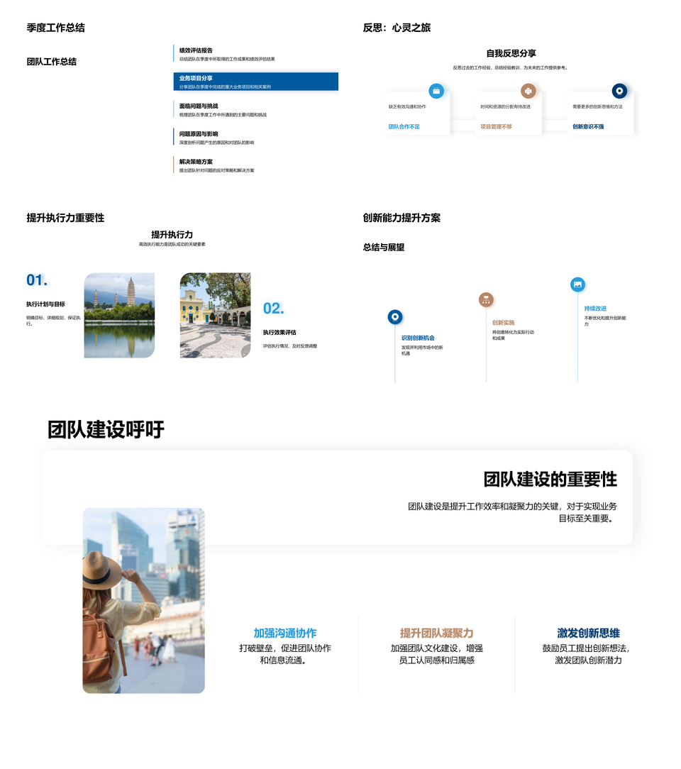 旅游业务季度团队发展挑战架构策略规划山脉PPT模板