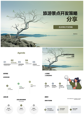 旅游景区开发策略与智慧旅游新兴业态趋势PPT模板