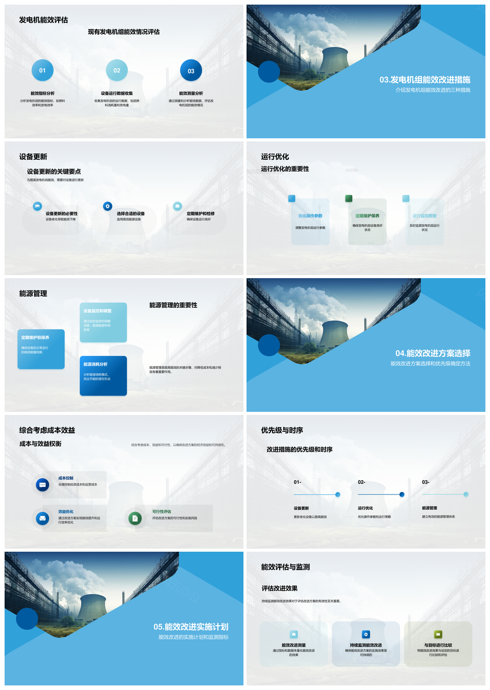 发电机组能效评估与改进方案分析PPT模板